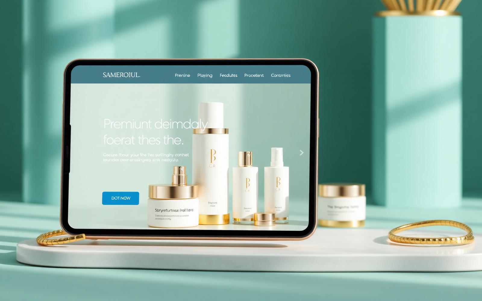 Premium dermatology e-commerce storefront with skincare products